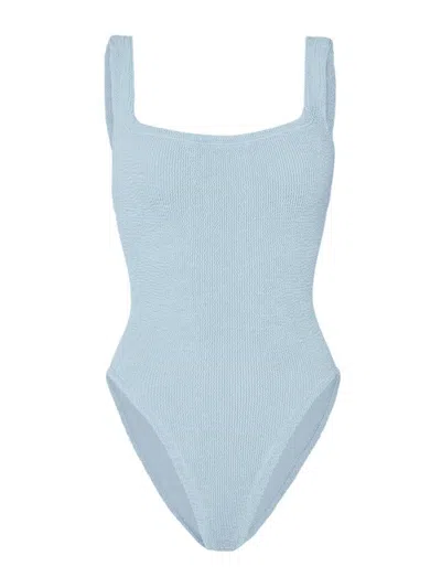 Hunza G Square Neck One Piece In Blue
