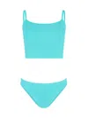 Hunza G Strappy Aqua Bikini Top With Plunging Neckline
