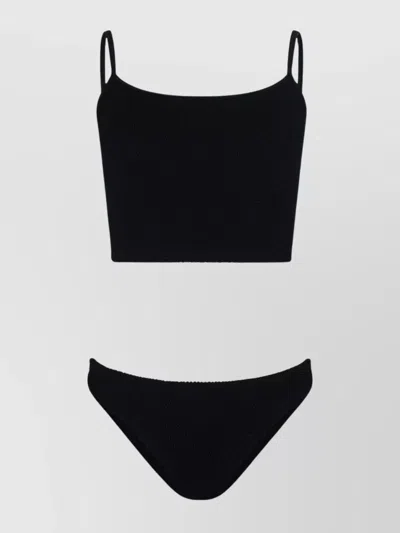 Hunza G Strap Bikini Longline Top In Black