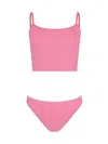 Hunza G Strap Bikini And Open Back In Pink & Purple