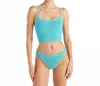 Hunza G Strap Bikini Set In Aqua In Animal Print