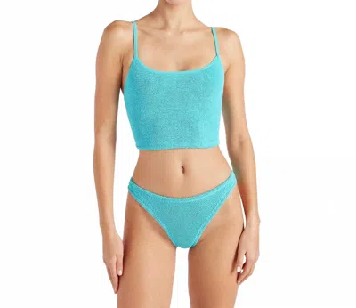 Hunza G Strap Bikini Set In Aqua In Animal Print