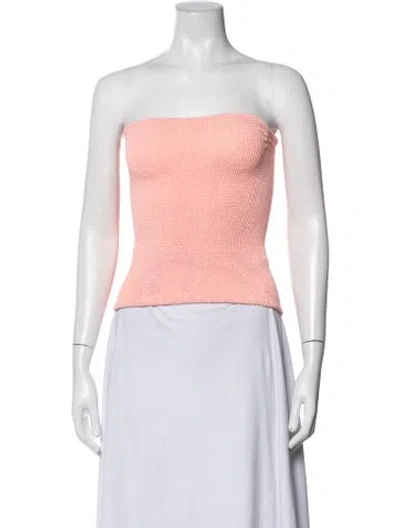 Pre-owned Hunza G Strapless Top In Pink