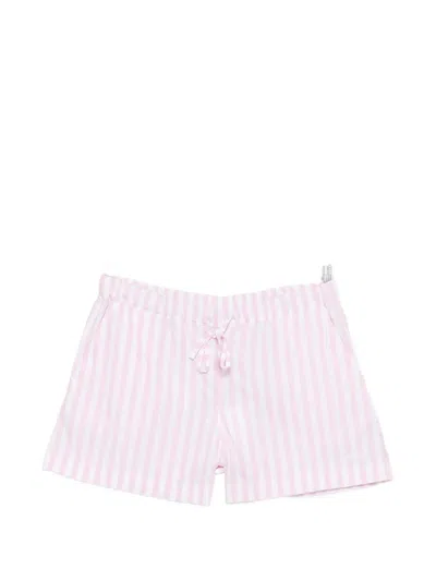 Hunza G Striped Drawstring Shorts In Pink