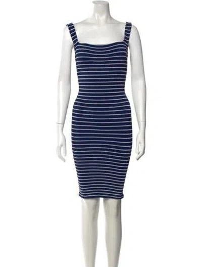 Pre-owned Hunza G Striped Mini Dress In Blue