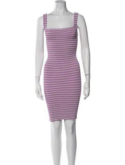 Pre-owned Hunza G Striped Mini Dress In Purple