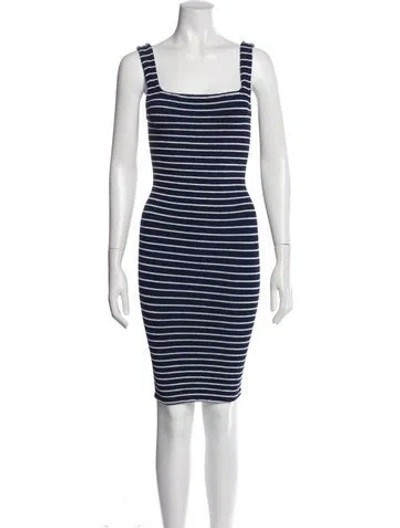 Pre-owned Hunza G Striped Mini Dress W/ Tags In Blue