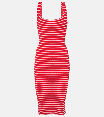 Hunza G Striped Minidress In Red