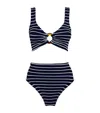Hunza G Nadine Striped Seersucker Bikini In Multi