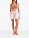 Hunza G Striped-pattern Logo-embroidery Shorts In White