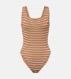 HUNZA G STRIPED SWIMSUIT