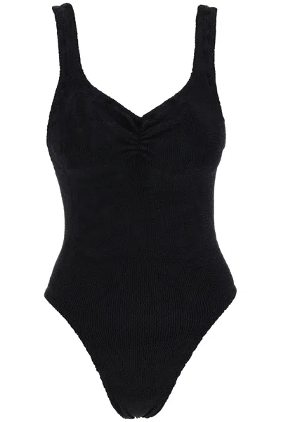 Hunza G Stylish And Flattering One-piece Swimsuit For Women In Black
