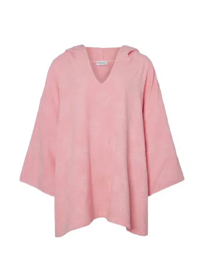 Hunza G Sunny Hooded Poncho In Pink