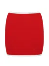 Hunza G Textured Fabric Skirt For Sun Protection In Red