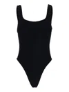 Hunza G Square One-piece Textured Swimsuit In Black