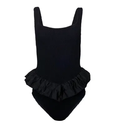 Hunza G Swimsuit With Frill Detail In Black