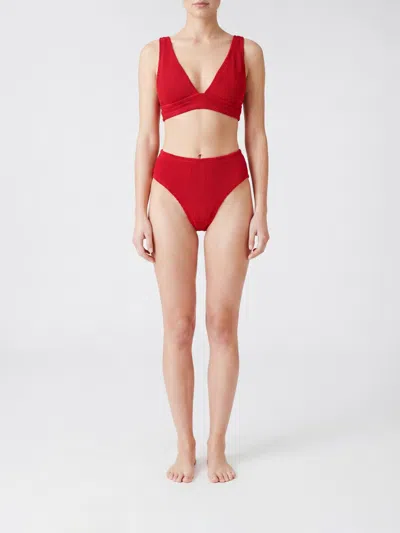 Hunza G Swimsuit Woman Color Red In Animal Print
