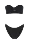 Hunza G Black Stretch Nylon Jean Bikini In Black