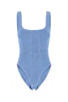 Hunza G Cerulean Blue Stretch Nylon Swimsuit In Blue
