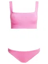 Hunza G High-cut Leg Square Neckline Two-piece Set