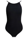 Hunza G Crisscross Back Spaghetti Straps Textured Fabric