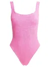 Hunza G High-cut Leg Scoop Back Swimsuit In Textured Fabric