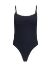 Hunza G Pamela High Neck Crinkle Swimsuit In Blue