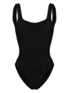 Hunza G Square-neck Shirred Swimsuit In Black