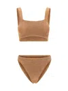 Hunza G Brown Xandra Bikini In Metallic Cocoa