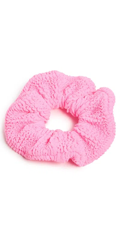 Hunza G T Crinkle Bubblegum Scrunchie Bubble Gum In White