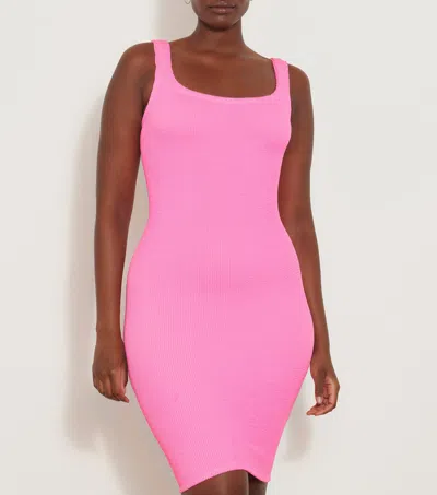 hunza g pink dress Logo cotton terry polo dress in pink - Hunza G