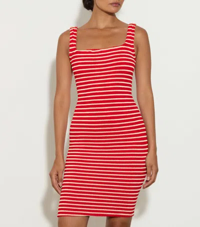Hunza G Tank Dress Stripe In Red