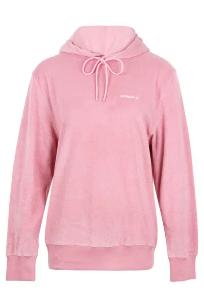 Hunza G Terry Towelling Hoodie Pink
