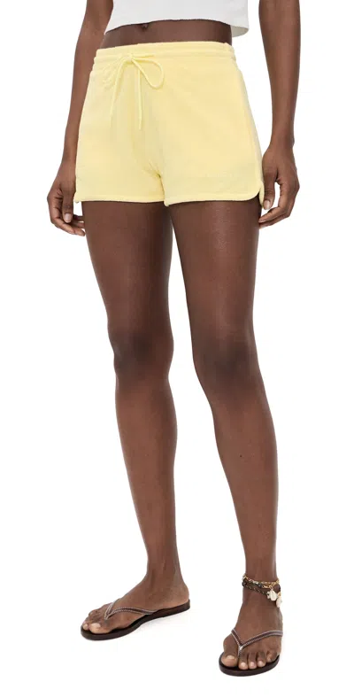 Hunza G Womens Butter Terry Towelling Shorts In Neutral