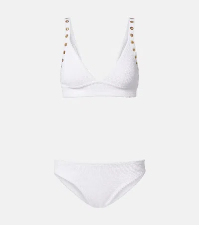 Hunza G Tessa Embellished Bikini In White