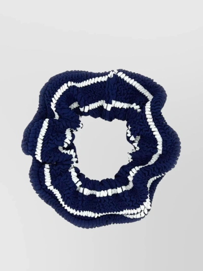 Hunza G Textured Dual-tone Hair Accessory With Elastic Band In White