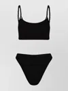 Hunza G 'gigi' Black Bikini With Square Neckline And Thin Straps In Black