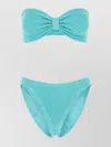 Hunza G Textured High-waisted Bikini Set In Blue