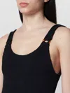 Hunza G Textured Scoop Neck Swimsuit Ring Straps In Black