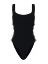 Hunza G Sculpting Support Swimsuit With Crossed Cut-out Panels In Black