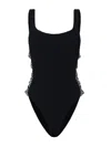 Hunza G Sculpting Support Swimsuit With Crossed Cut-out Panels In Black