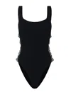 Hunza G Sculpting Support Swimsuit With Crossed Cut-out Panels In Black