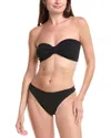 Hunza G Jean Crinkle-effect Bandeau Bikini In Black