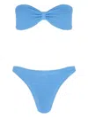 Hunza G "tina" Bandeau Top High-cut Leg Set In Blue