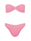 Hunza G Jean Stretch Nylon Bikini Set In Pink
