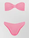 Hunza G Tina Bikini Bandeau Top Brazilian Brief In Multicolor