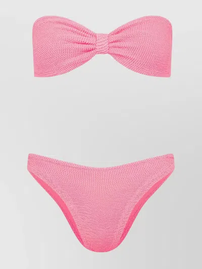 Hunza G Tina Bikini Bandeau Top Brazilian Brief In Multicolor