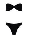 Hunza G Tina Bikini Textured Bandeau Top In Black