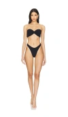 Hunza G Jean Textured Nylon Bikini In Black