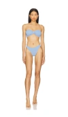 Hunza G 'tina' Blue Sleeveless Bikini With Rear Ruched Details In Cornflower